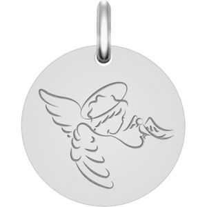 Mon Premier Bijou Médaille Ange à la Colombe - Or blanc 9ct