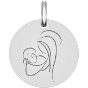 Mon Premier Bijou Médaille Vierge au nouveau né - Or blanc 9ct