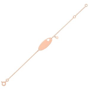 Mon Premier Bijou Gourmette bébé coeur - Or rose 18ct