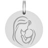 Mon Premier Bijou Médaille Vierge à l’enfant - le baiser - Or blanc 9ct