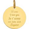 Mon Premier Bijou "Médaille Citation ""Je t’aime"" - Or jaune 18ct"