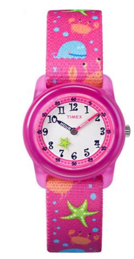 Timex Montre Timex Junior Résine Rose Bracelet Tissu Rose Extensible TW7C136004E Timex Montre Timex Junior Résine Rose Bracelet Tissu Rose Extensible TW7C136004E