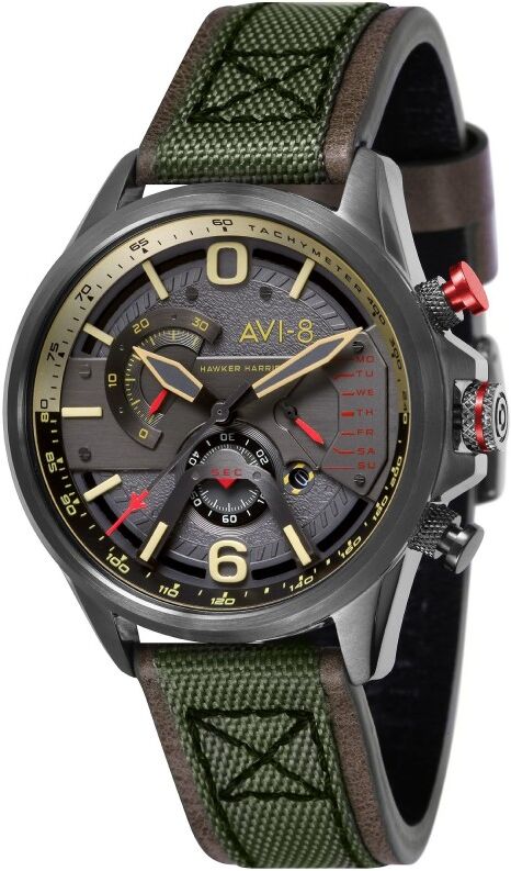 AVI-8 Montre Homme AVI-8 Hawker Harrier II Chronographe Dateur cadran Gris-AV-4056-03 AVI-8 Montre Homme AVI-8 Hawker Harrier II Chronographe Dateur cadran Gris-AV-4056-03