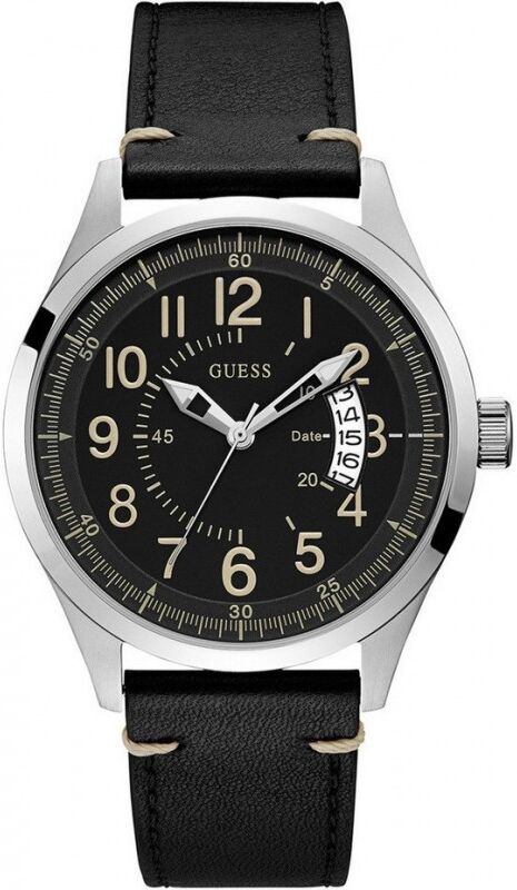 Guess Montre Guess Homme Dakota Acier Cuir Noir W1102G1