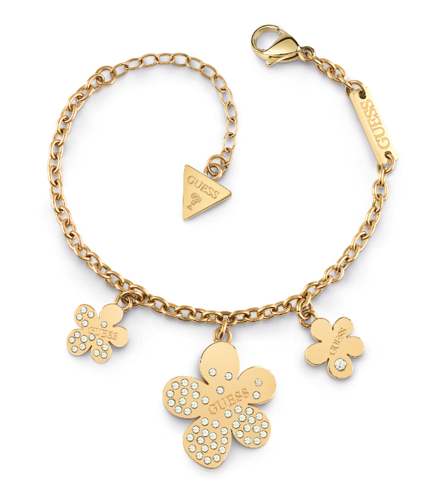 Guess Flower Garden Bracelet Acier Doré UBB78131-S Guess Flower Garden Bracelet Acier Doré UBB78131-S