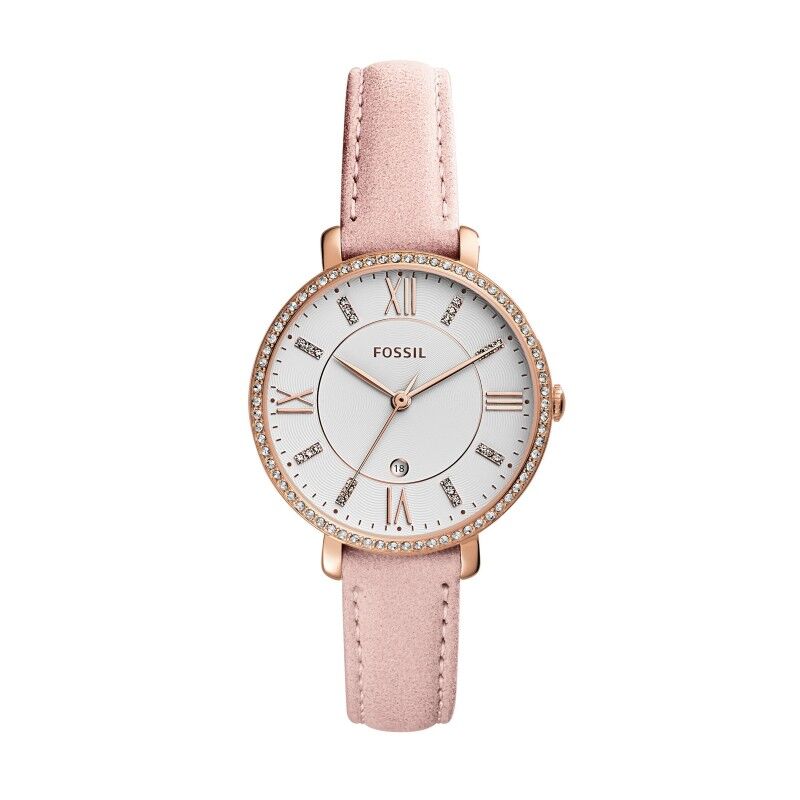 Fossil Femme Montre Analogique Quartz avec Bracelet Cuir Rose ES4303