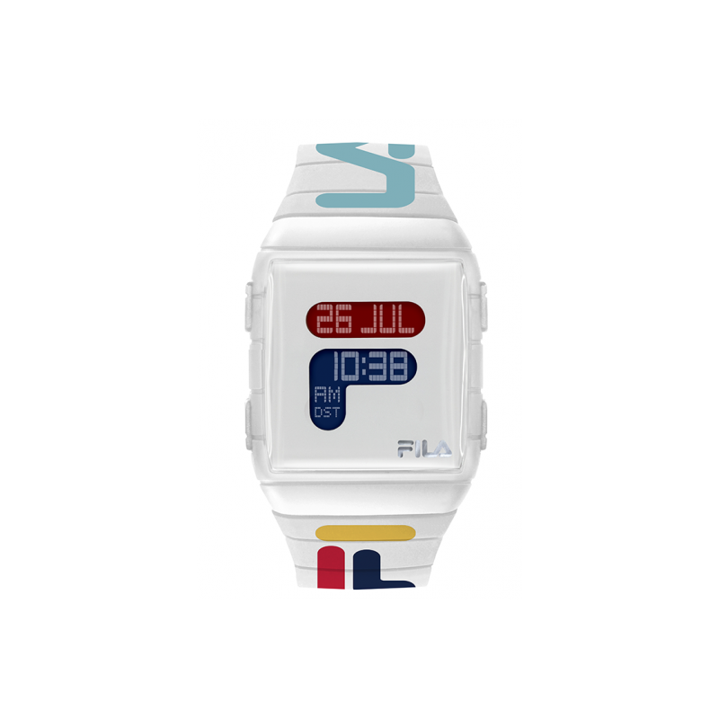 Fila Montre Mixte Digital Silicone Blanc 38-105-007