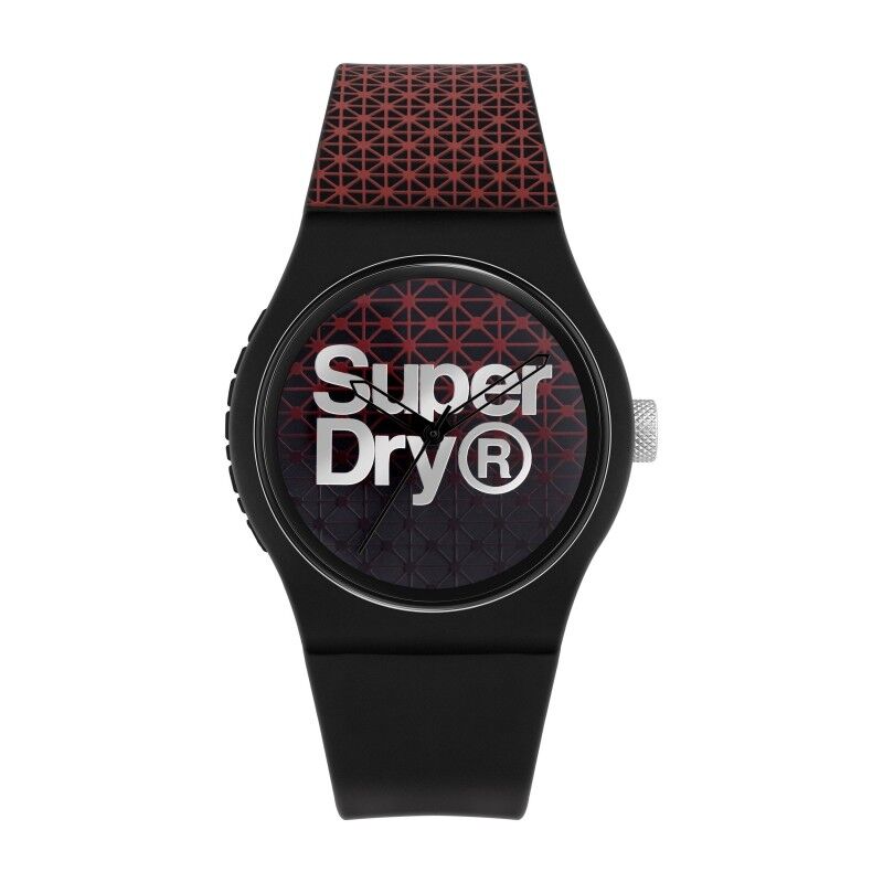 Superdry Montre Homme Analogique Quartz Bracelet Silicone Noir - SYG268R