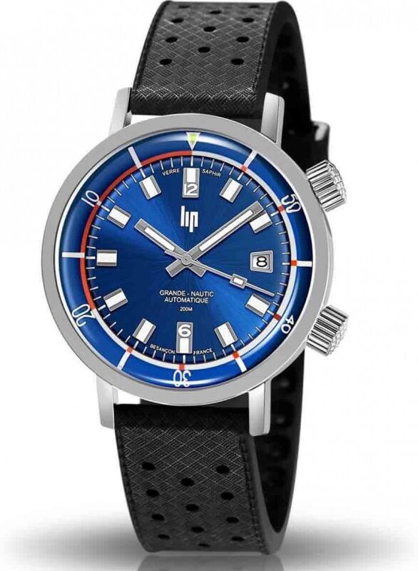 LIP Nautic-Ski Montre Homme Automatique Bracelet Silicone Noir 671521