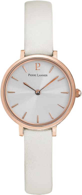 Pierre Lannier Nova Femme Acier Doré Rose Cuir Blanc 014J920