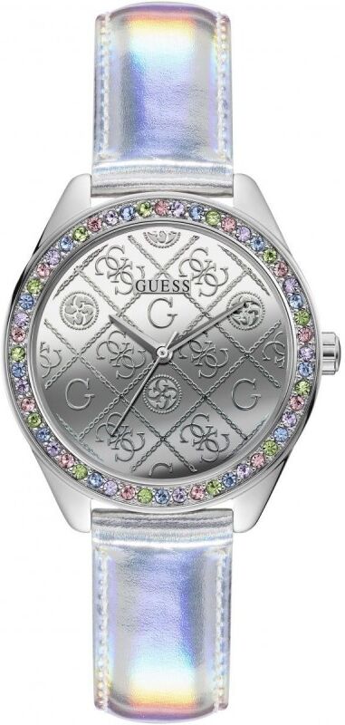 Guess Hologram Montre Femme Acier Cuir Irisé GW0017L1 Guess Hologram Montre Femme Acier Cuir Irisé GW0017L1