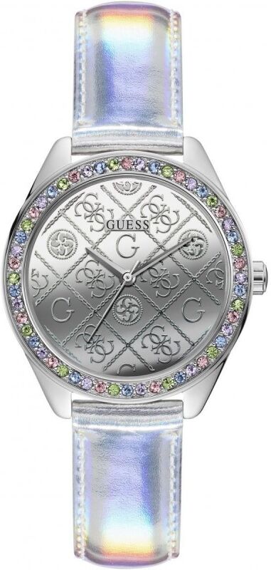 Guess Hologram Montre Femme Acier Cuir Irisé GW0017L1