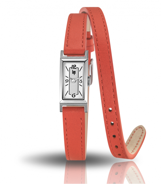 Lip Churchill T13 Montre Femme Rectangulaire Acier Cuir Orange 671209 Lip Churchill T13 Montre Femme Rectangulaire Acier Cuir Orange 671209