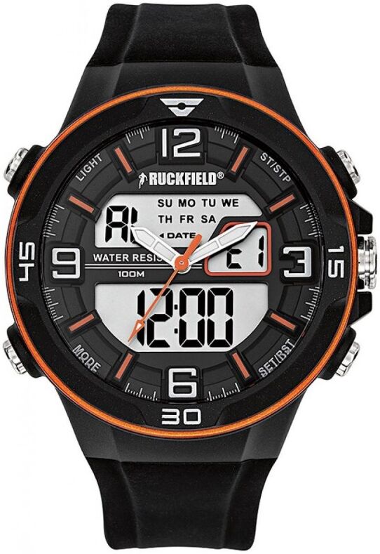 Ruckfield Montre Homme Double Affichage Silicone Noir 685060 Ruckfield Montre Homme Double Affichage Silicone Noir 685060