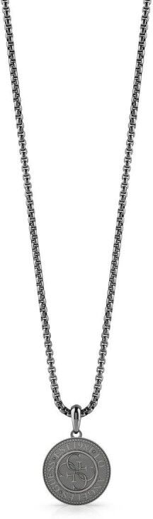 Guess Guess Coin Collier Homme Acier PVD Gris/Noir UMN20006