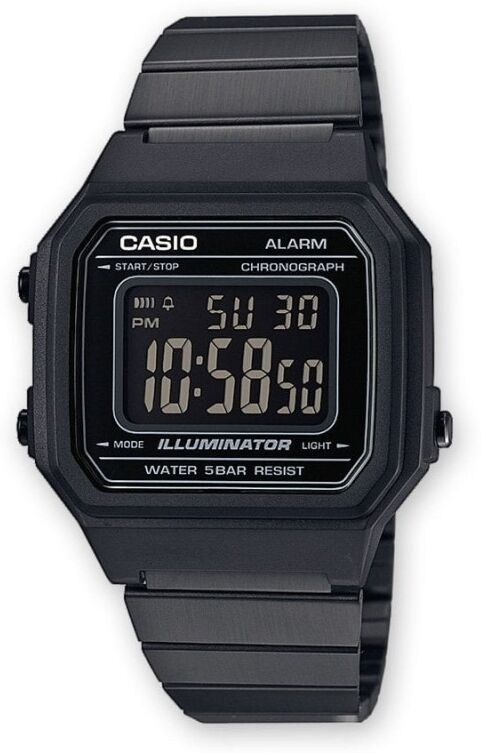 Casio Vintage Edgy Montre Homme Chrono Acier Noir B650WB-1BEF Casio Vintage Edgy Montre Homme Chrono Acier Noir B650WB-1BEF
