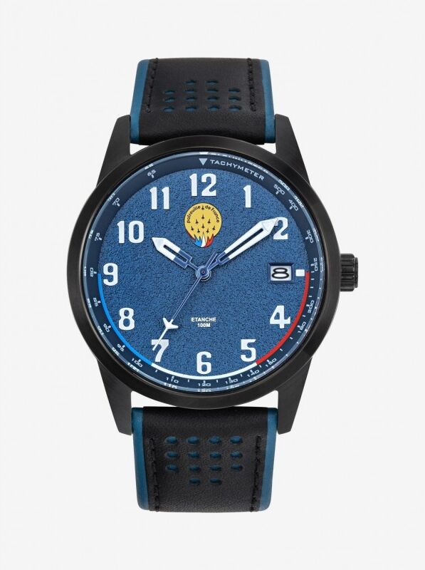 Patrouille de France Airshow Montre Homme Acier Cuir Noir 668511 Patrouille de France Airshow Montre Homme Acier Cuir Noir 668511