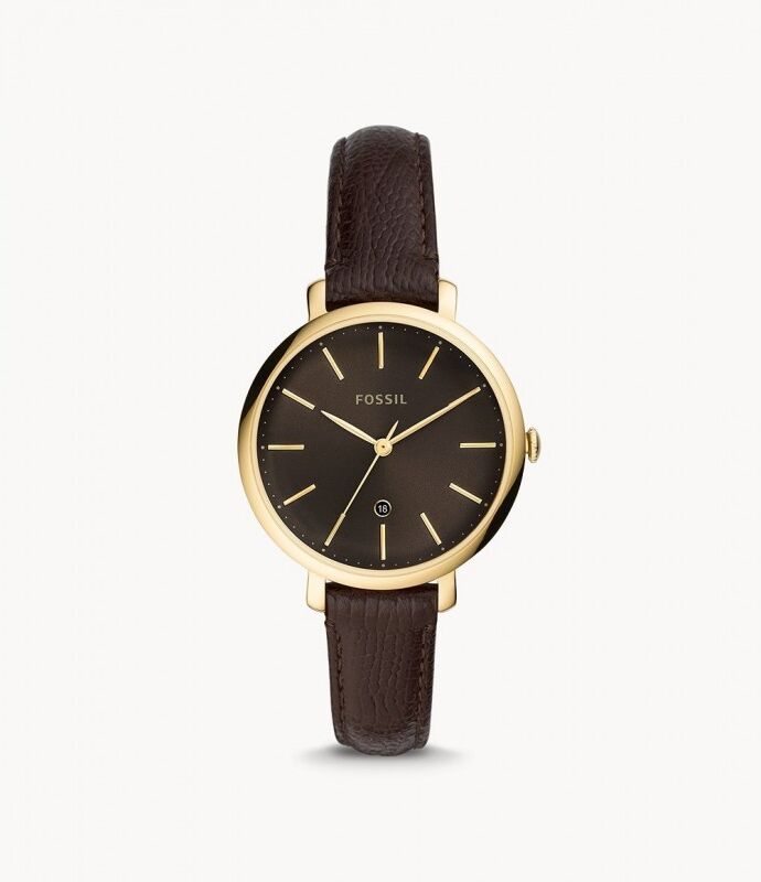 Fossil Jacqueline Montre Femme Acier Doré Cuir Marron ES4969 Fossil Jacqueline Montre Femme Acier Doré Cuir Marron ES4969
