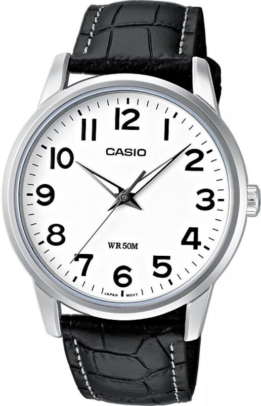 Casio Montre Homme Acier Cuir Noir MTP-1303PL-7BVEF