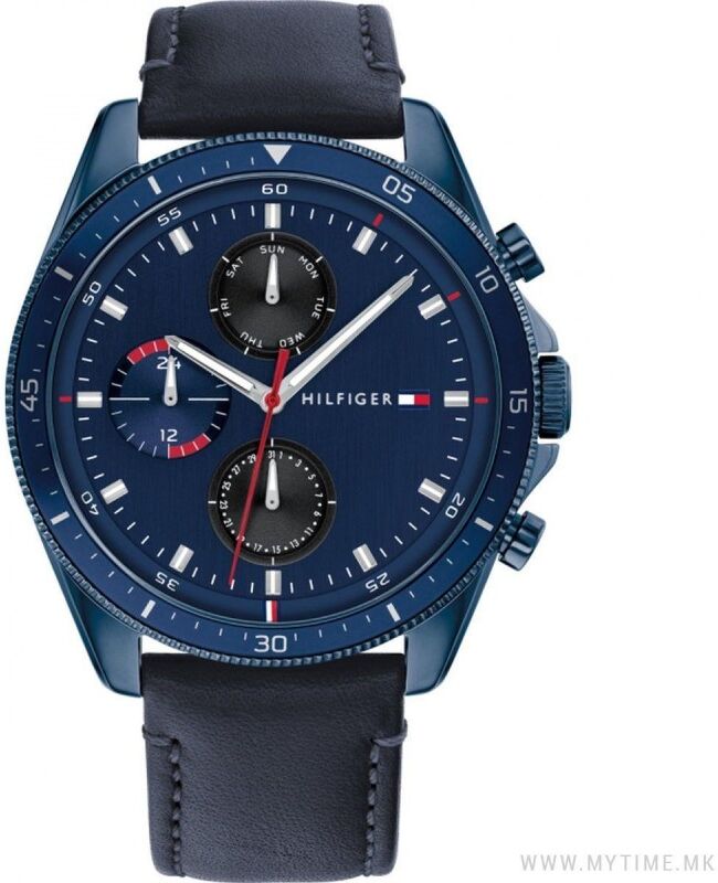Tommy Hilfiger Parker Montre Homme Multifonction Acier Cuir Bleu 1791839 Tommy Hilfiger Parker Montre Homme Multifonction Acier Cuir Bleu 1791839