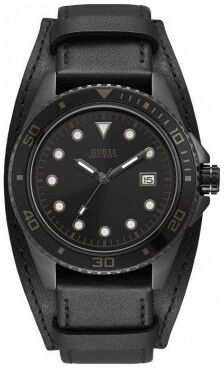 Guess Montre Guess Homme Crew Acier Cuir Noir W1051G4 Guess Montre Guess Homme Crew Acier Cuir Noir W1051G4