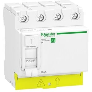 SCHNEIDER ELECTRIC Interrupteur différentiel resi9 4p 63a 30ma type a peignable alim bas schneider electric r9pra463