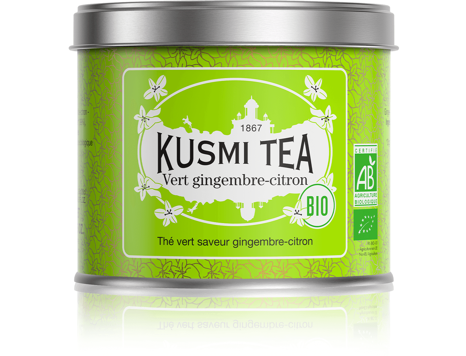 KUSMI TEA Vert gingembre-citron bio - Thé vert, gingembre, citron - Boîte de thé en vrac - Kusmi Tea