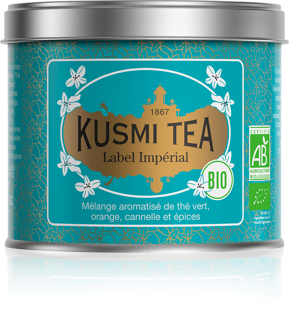 Label Imperial - Thé vert, épices, cannelle - Boîte de thé en vrac - Kusmi Tea