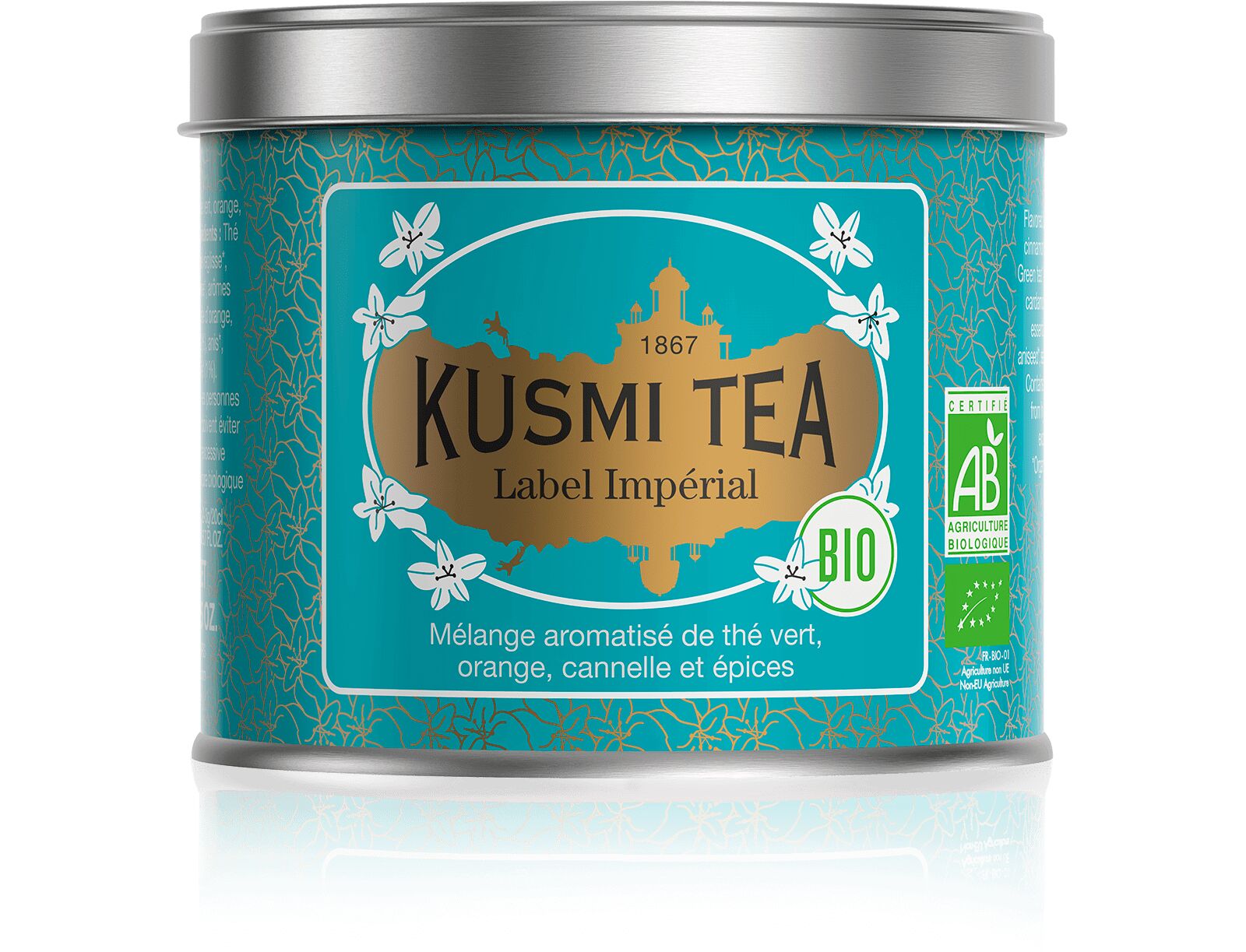 Label Imperial - Thé vert, épices, cannelle - Boîte de thé en vrac - Kusmi Tea