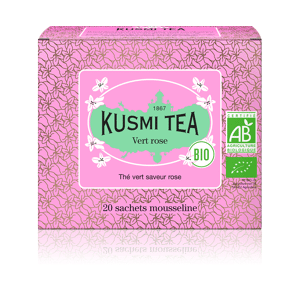 KUSMI TEA Vert rose - Thé vert à la rose - Sachets de thé - Kusmi Tea