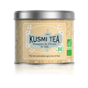 KUSMI TEA Bouquet de Fleurs N°108 - Thé earl grey, fleur Ylang-Ylang - Boîte de thé en vrac - Kusmi Tea - Publicité