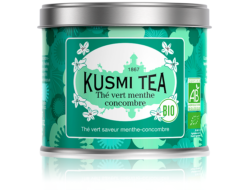 Thé vert menthe concombre - Thé vert saveur menthe-concombre - Boite à thé en vrac - Kusmi Tea