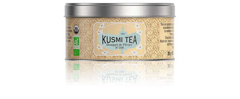 KUSMI TEA Bouquet de Fleurs N°108 bio - Thé noir aromatisé agrumes et fleur - Boite à thé en vrac - Kusmi Tea