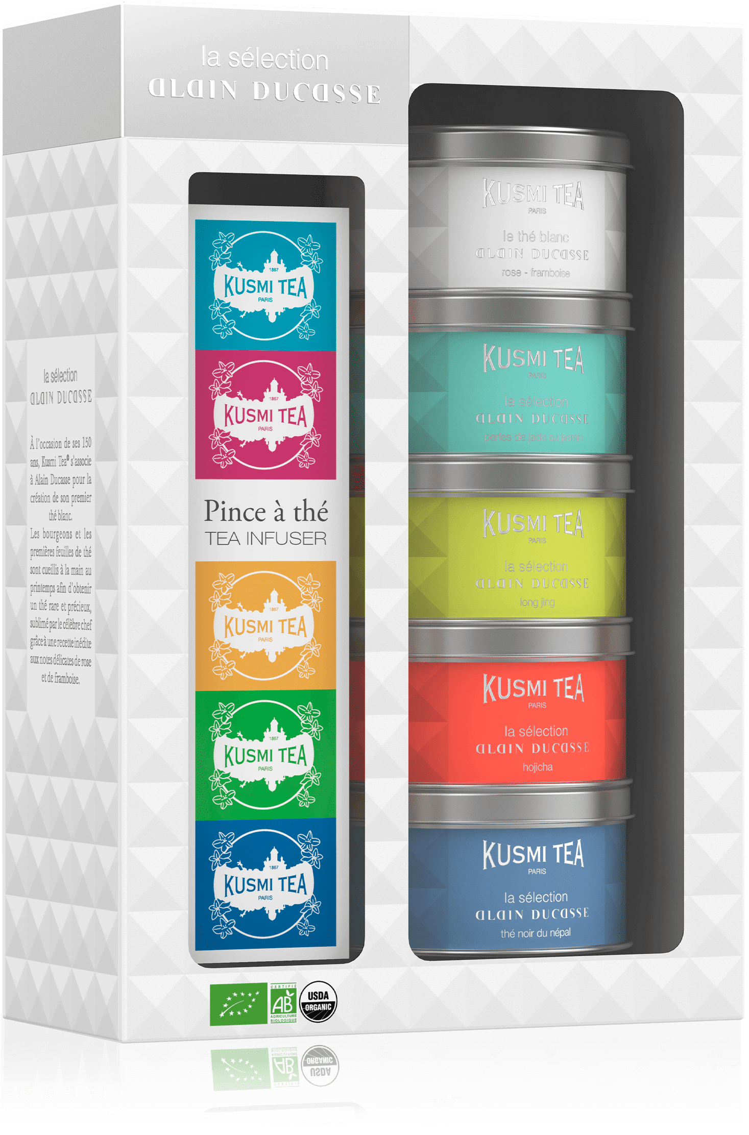 Coffret Thé Bio La Sélection Alain Ducasse & une pince à thé  Kusmi Tea