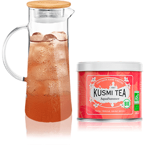 DUO Gourmand : - MÉLANGE D'HIBISCUS ET DE FRUITS SAVEUR PÊCHE ET ABRICOT BIO & BOÎTE CADEAU LINDOR - Kusmi Tea