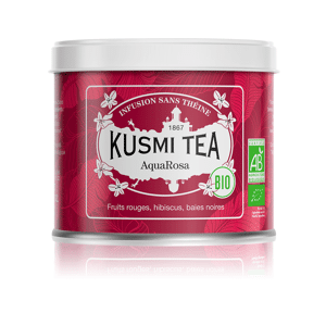 KUSMI TEA AquaRosa (Infusion de fruits bio) - Infusion hibiscus, fruits rouges - Boîte de thé en vrac - Kusmi Tea