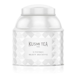 KUSMI TEA Le Thé Blanc Alain Ducasse - Thé blanc aromatisé framboise et rose - Boite à thé en vrac - Kusmi Tea