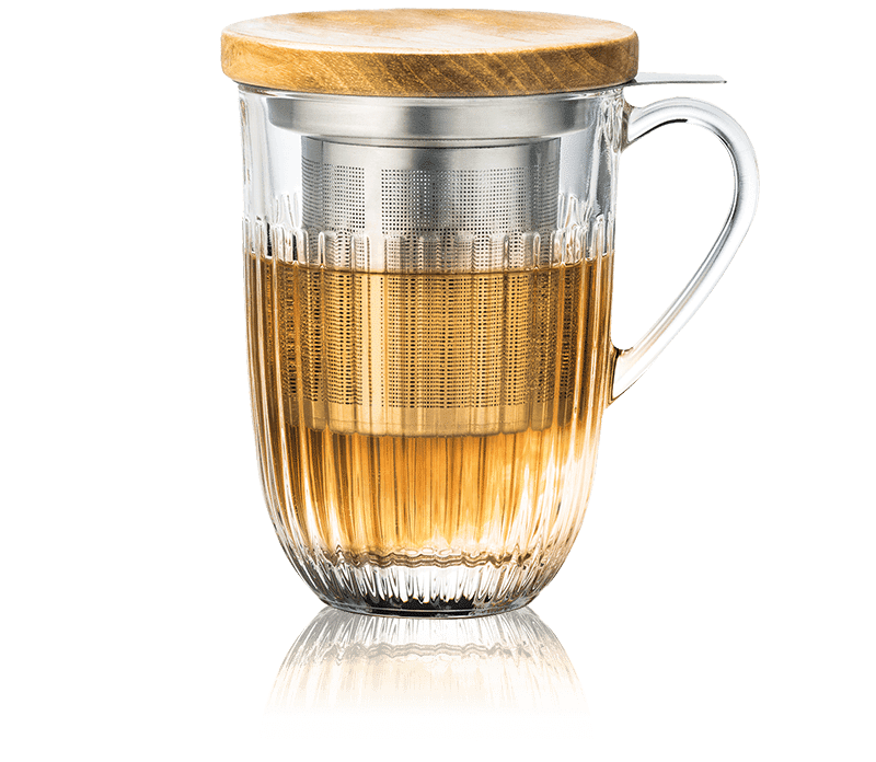 KUSMI TEA Tisanière en verre trempé 40Cl - Tisanière en verre trempé 40Cl avec couvercle bambou et filtre inox - Kusmi Tea