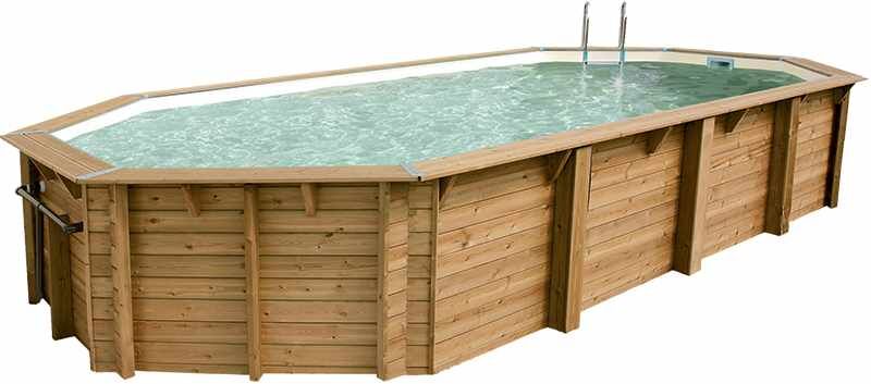 Ubbink Piscine bois Lagon 8,20 x 4,70 x h1,30m Coloris du liner - Bleu