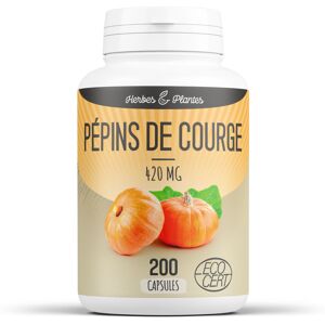 Herbes et Plantes Pepins de Courge Ecocert - 420 mg - 200 capsules