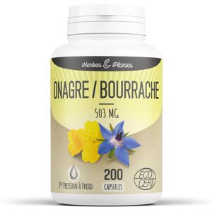 Herbes et Plantes Onagre-Bourrache Ecocert - 503 mg - 200 capsules