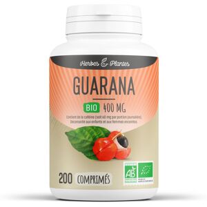 Herbes et Plantes Guarana Bio - 400 mg - 200 comprimes