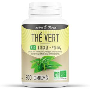 Herbes et Plantes The vert extrait Bio - 400 mg - 200 comprimes