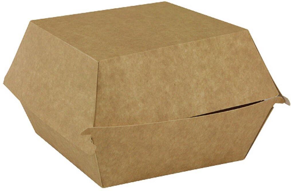 Boîte hamburger en carton kraft brun 120x120x95 mm carton + PE x 250 Firplast