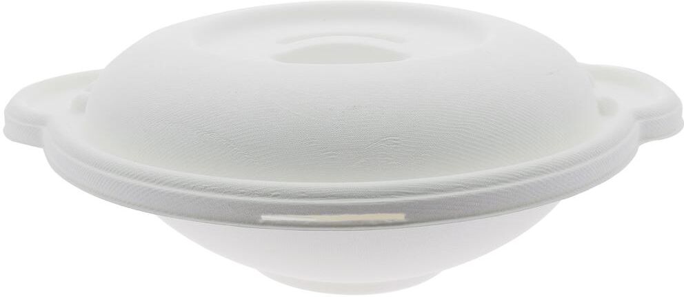 Saladier rond et couvercle en pulpe et PLA 2400ml (X25) Firplast