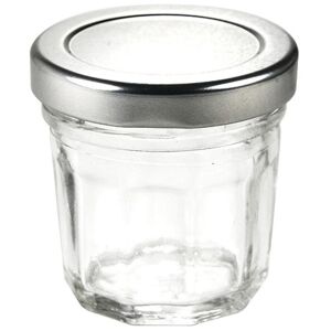 Mini Pot à confiture en verre couvercle argent x 96