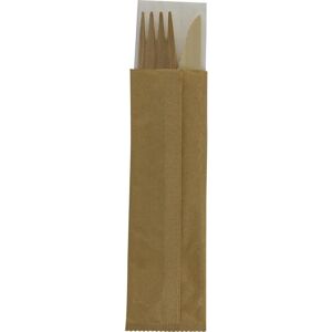 Sachet couverts 3 en 1 bois (couteau, fourchette, serviette) x 250 Firplast