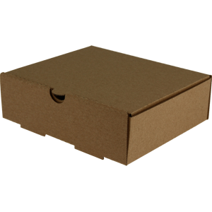 Firplast Boîte carton Kraft brun Micro Cannele TAKE AWAY 160mm x 140mm x 47mm (x100) Firplast