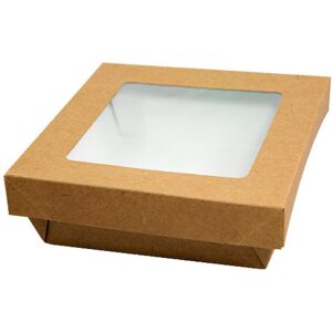 Boîte Carton Brun avec PE Couvercle + Fenetre 1000CC 130X130X50 X150 mm Firplast