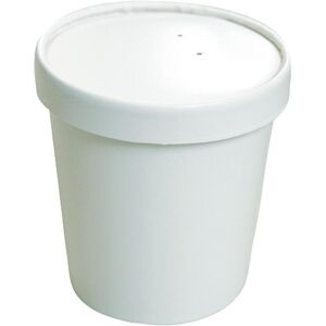 Firplast Pot a soupe carton blanc 480ml / 16oz avec Couvercle (x250) Firplast